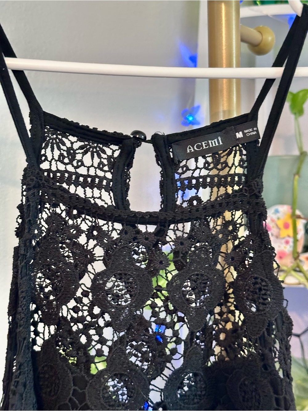 Acemi Black Crochet Lace Tank Top PRELOVED IN EXCELLENT CONDITION - Picture 4 of 5